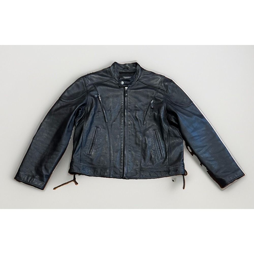 Wilson Leather Motorcycle Jacket Thinsulate Men's 2XL Adjustable Laces Vintage